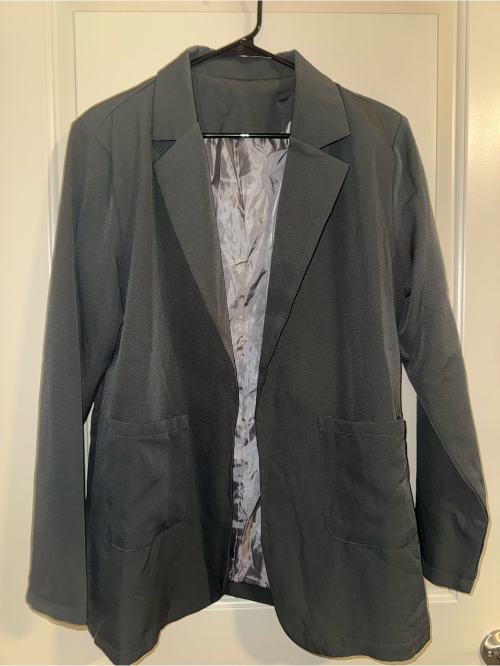Men's Black Classic Open-Front Blazer Jacket